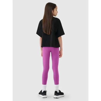 Girls' knitted leggings 4F 4FJWMM00TTIGF178-51S