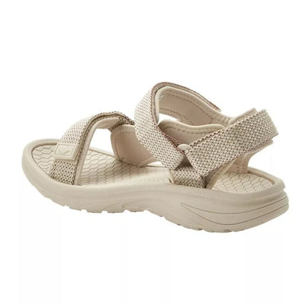 Lee Cooper women's shoes velcro sandals for summer on the beach, light beige cream