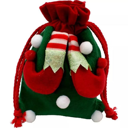 CHRISTMAS GIFT BAG 20x15CM ELF LEGS