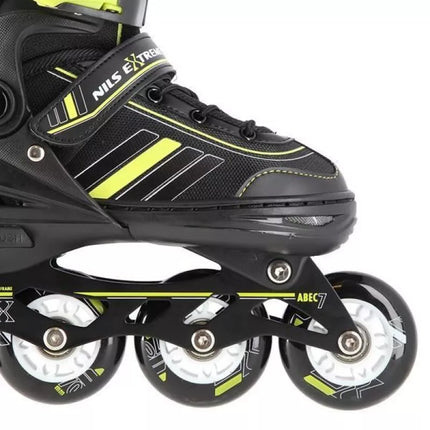 NILS EXTREME NH18191 2IN1 ROLLER SKATES BLACK-LIME SIZE L (39-43) WITH REPLACEABLE HOCKEY BLADE