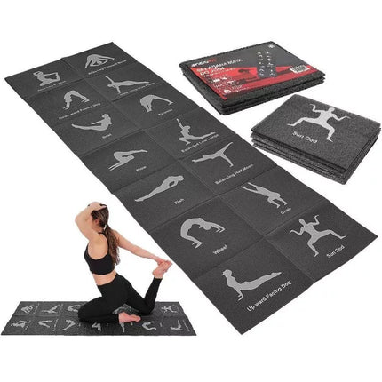Sulankstomas jogos kilimėlis 1700x600x5 mm Juodas ENERO FIT