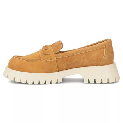 Women's leather suede brogues, camel, Filippo DP7554