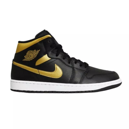 Air Jordan 1 Mid (GS) Krepšinio bateliai Juoda/Metalinė aukso – DQ8426-071