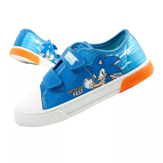 Leomil Sonic vaikiški sportiniai batukai, lengvi kedai su lipukais, mėlynos ir raudonos spalvos