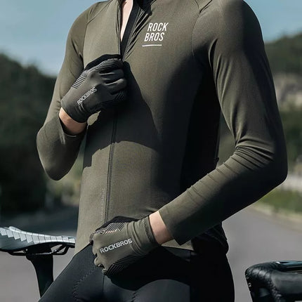 Rockbros cycling gloves spring/summer/autumn, full, size: M - green