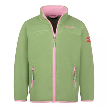 Trollkids Mergaičių Oppdal Jacket XT sportiška fleece striukė su užtrauktuku, žalia (415-353)