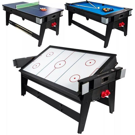 4-IN-1 DAUGIAFUNKCINIS STALAS: BILIARDO, STALO TENISO, VALGOMOJO STALO 189x94,1x81,3CM ENERO