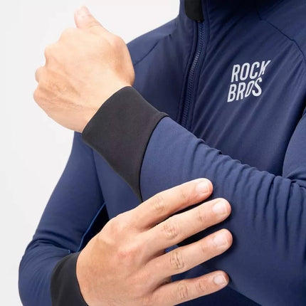 Dvipusė žieminė dviratininko striukė su flisu Rockbros YDWT014, dydis L, mėlyna