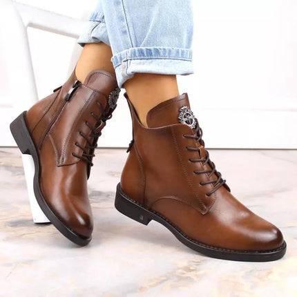 „Potocki W WOL171C“ raišteliai ir užtrauktukas, aulinukai, rudi