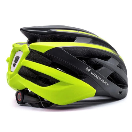 Wozinsky MTB Bike Helmet with Removable Visor and Rear USB Light L - Black and Yellow