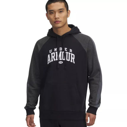 Vyriškas Under Armour Rival Fleece spalvotas džemperis su gobtuvu juodas 6003958 001