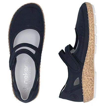 Women's Velcro Shoes Navy Blue Rieker 44859-14