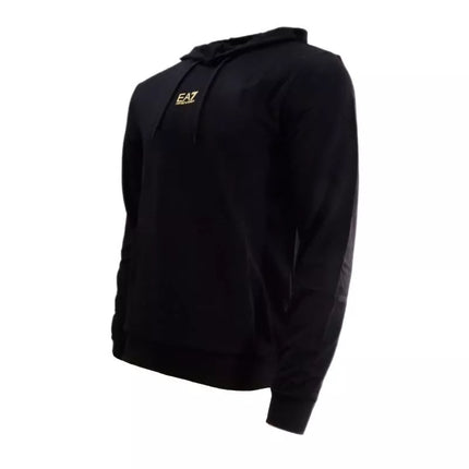 EA7 Emporio Armani Futer įprasto kirpimo džemperis su gobtuvu Juodas - 8NPM32PJVRZ