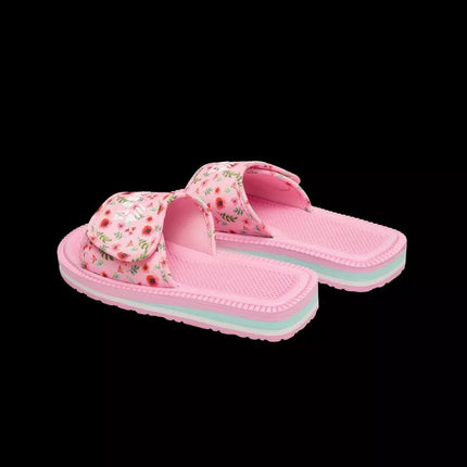 Kubota Velcro Flip Flops Multicolor Floral Pink K25SS-100-001-28-1
