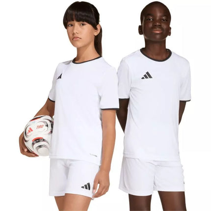 adidas Entrada 26 vaikiški marškinėliai balti ir juodi JZ2532