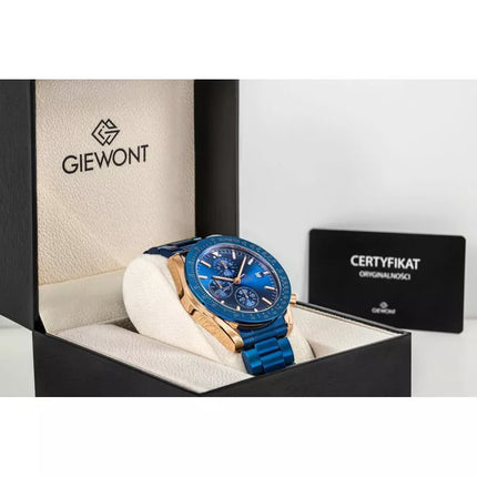 Giewont Chronograph Safyro Mėlynas Vario Spalvos Vyriškas Laikrodis GW8720-B5