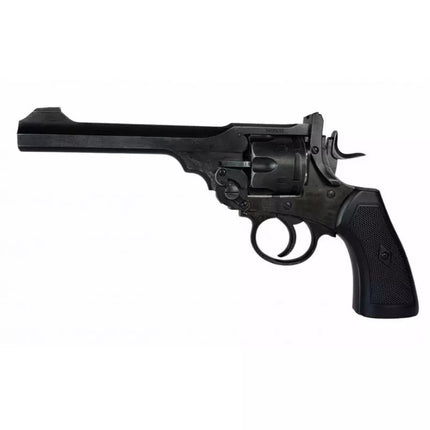 WEBLEY MKVI .455 policijos revolveriui, kal. 4,5 mm, Diabolo, 6 šūvių kapsulės, 4" vamzdis, CO2 juodas Ekp do17J
