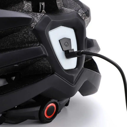 Wozinsky MTB Bike Helmet with Removable Visor and Rear USB Light L - Black