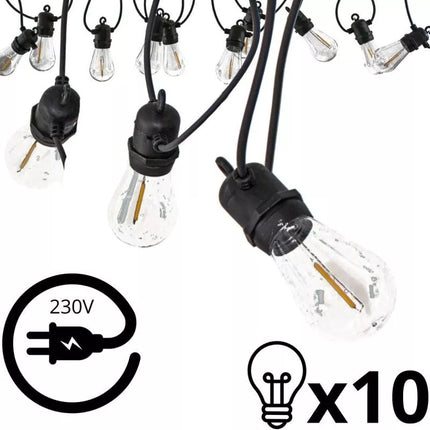 Lauko šventinės girliandos 10 LED lempučių, 8 m, 230 V