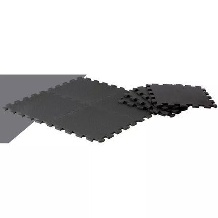 PUZZLE MAT FOR FITNESS EQUIPMENT 8 PCS 30x30x0.9 CM BLACK PURE 2 IMPROVE