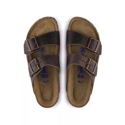 Birkenstock Arizona Soft Footbed Oiled Leather Habana Narrow moteriškos šlepetės (0452763)