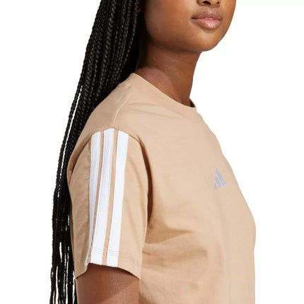 adidas Essentials marškinėliai su 3 juostelėmis iš medvilnės moterims JV7359