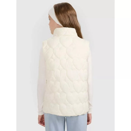 Girls' down vest with synthetic filling 4F 4FJRAW25TVJAF323-11S