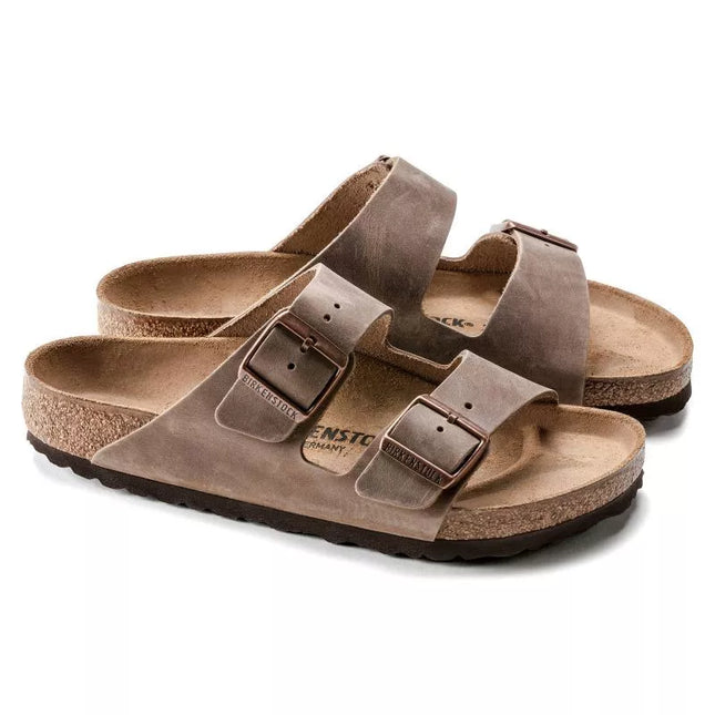 Birkenstock Arizona tabako rudos siauros vyriškos rudos šlepetės (0352203)