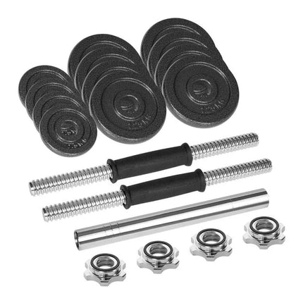 REBEL ACTIVE ADJUSTABLE DUMBBELLS IN CASE WITH BAR, 15 KG SET