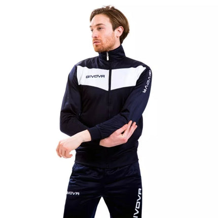 Givova Visa tracksuit navy blue and white 0403