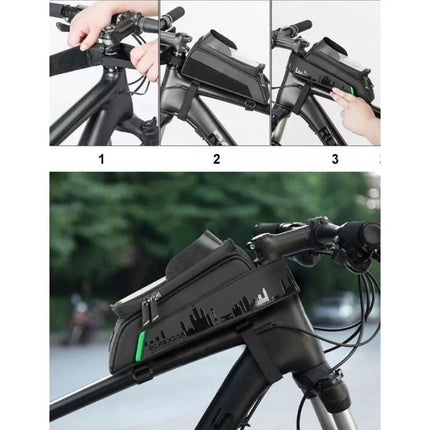 Rockbros phone bag up to 6" on the frame, black