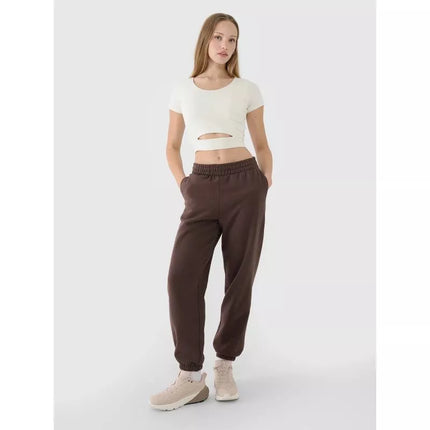 Women's crop top plain t-shirt 4F 4FRSS25TTSHF2695-11S
