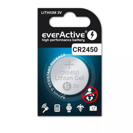CR 2450 Litinė EVERACTIV baterija 5 vnt.