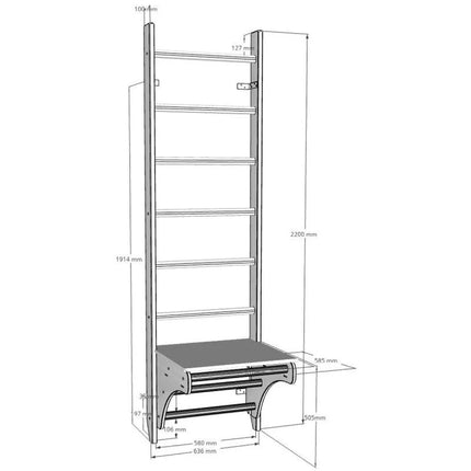 WOODEN PULL-UP LADDER WITH DESK BENCHK 112
