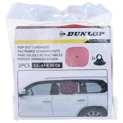DUNLOP RAUDONAS SAULĖS SKYDĖLIS SU SIURBTUKU 2 VNT.