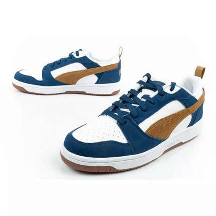 Puma Rebound v6 men's sports sneakers fashionable comfortable white navy brown