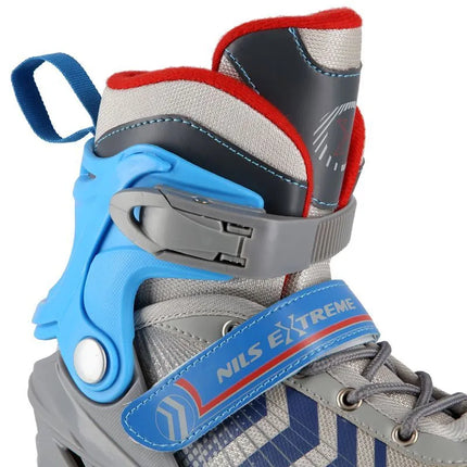 NH18192 4in1 GREY-BLUE SIZE M(34-38) ROLLER SKATES WITH HOCKEY SLEEVE NILS EXTREME