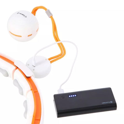 HHM21 HULA HOP WHITE/ORANGE WITH MAGNETS, TPE PROTECTION AND WEIGHT + HMS COUNTER