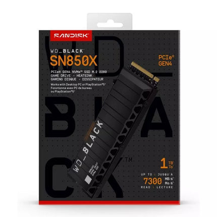 WD Black SN850X WDS100T2XHE SSD (1 TB; M.2; PCIe NVMe 4.0 x4; radiatorius)