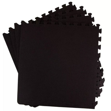 EB FIT dėlionės tipo sportinis kilimėlis 60x60x1,0cm 4 vnt. juodos spalvos