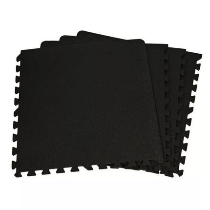 EB FIT dėlionės tipo sportinis kilimėlis 60x60x1,0cm 4 vnt. juodos spalvos