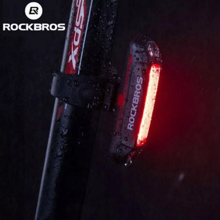 Rockbros A54BK Galinis dviračio žibintas + Micro USB – USB-A laidas – Juodas