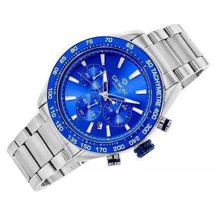 Men's Watch Giewont Chronograph Sapphire Silver Blue GW9580-B3