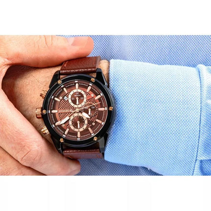 Men's Watch Giewont Chronograph Sapphire Black Brown GW8810-A3