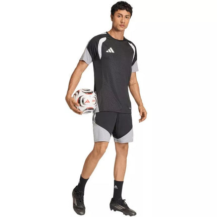 Vyriški adidas Tiro 26 varžybų treniruočių marškinėliai, juodi, pilki ir balti JX4254