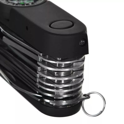 Tatron AZYMUT sulankstomas peilis - 25 įrankių + dėklas, 90mm juodas ( HK20017BL )