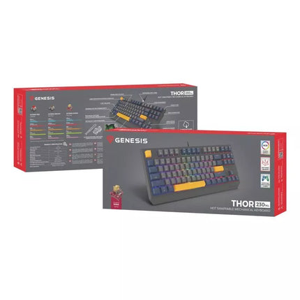 GENESIS Thor 230 TKL žaidimų klaviatūra USB QWERTY Anglų Kalba Mėlyna