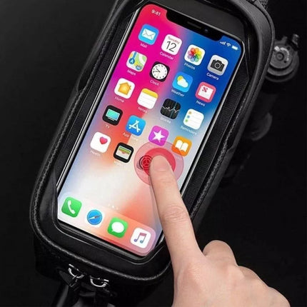 Rockbros B68-1 frame-mounted bicycle bag with phone pocket, 1.7l, black