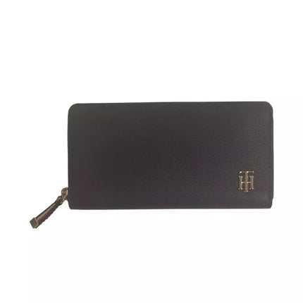 Tommy Hilfiger Saffiano didelė moteriška juoda piniginė - AW0AW08507-CJM