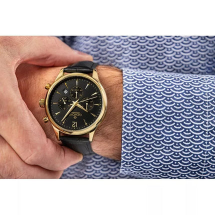 Giewont Chronograph Sapphire Black and Gold Men's Watch GW6310-A4